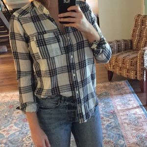 Button up plaid shirt